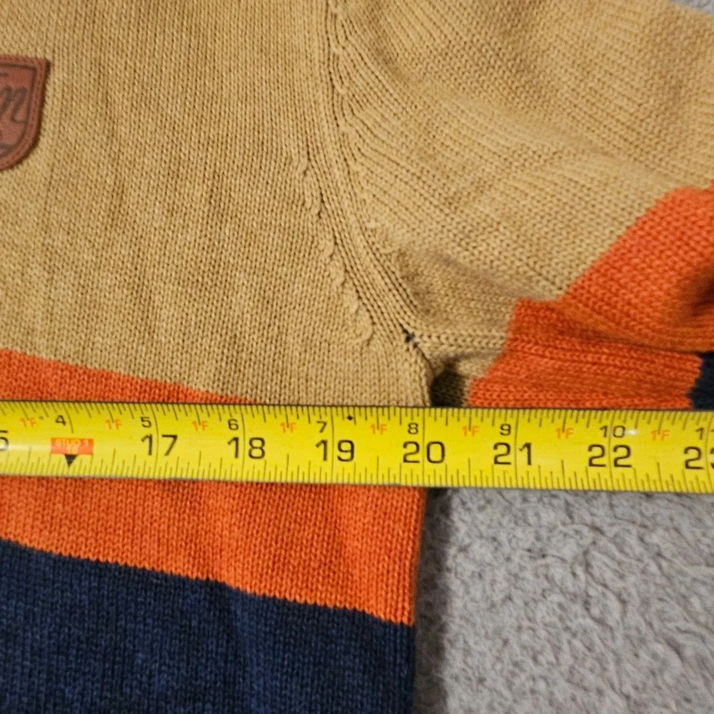 Tom Morris St Andrews Mens Medium Cotton Shawl Collar Cardigan Sweater Blue Gold